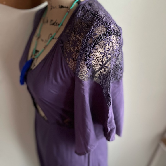 Purple Embroidered Maxi Dress Small New - Picture 6 of 10